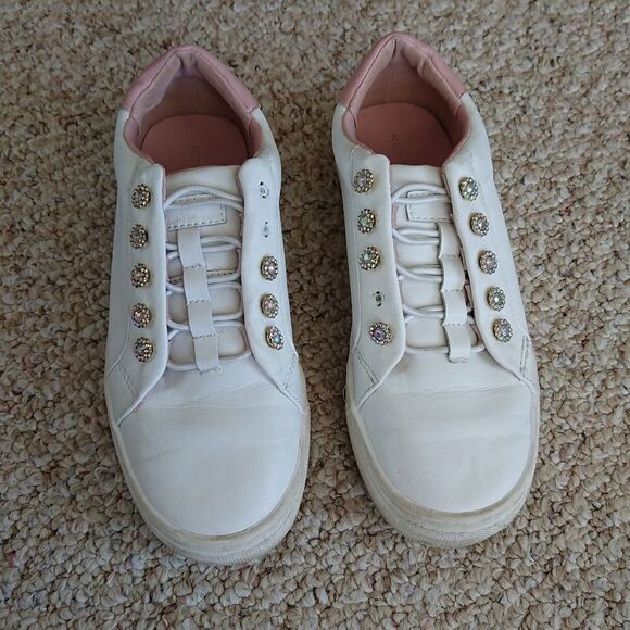 KURT GEIGER LONDONLeather Liviah Sneakers size 5.5 - Picture 1 of 14